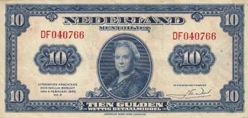Wilhelmina muntbiljet -10 gulden 4.2.1943 ZF/P -P66,AV33.1 beschikbaar voor biedingen