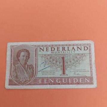 1 gulden muntbiljet Juliana uit 1949 FR beschikbaar voor biedingen
