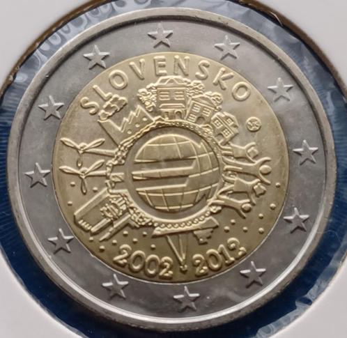 Slowakije 2 Euro "10 Jaar Euro" - 2012, Postzegels en Munten, Munten | Europa | Euromunten, Losse munt, 2 euro, Slowakije, Verzenden