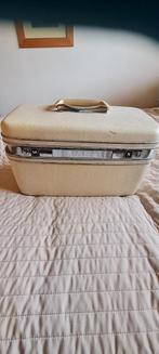 Vintage Samsonite Beautycase met Nagelspullen, Gebruikt, Beige, Ophalen of Verzenden, Met spiegeltje(s)