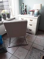 stoel crème leer, Huis en Inrichting, Stoelen, Ophalen, Wit, Design, Leer