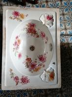 Antieke Engelse wastafel onderbouw gekleurde bloemen, Antiek en Kunst, Ophalen