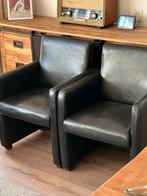 Zwarte lederen fauteuils Chateau d’ Ax - set van 2, Gebruikt, Twee, Zwart, Leer