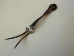 Antieke sterling zilveren vleesvork, 29 cm, Ophalen of Verzenden, Zilver