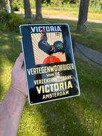 Oud emaille reclamebord victoria verzekering Amsterdam, Ophalen of Verzenden, Gebruikt, Reclamebord