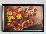 S.Wunderlich : stilleven van bloemen met fruit’1982., Antiek en Kunst, Ophalen