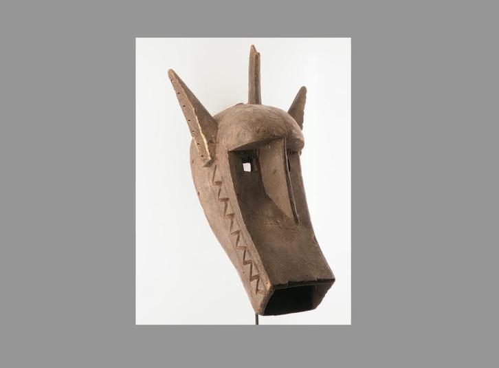 42cm groot Bambara masker  uit Mali (170708-06), Antiek en Kunst, Kunst | Niet-Westerse kunst, Ophalen of Verzenden