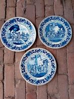 3 wandborden delfs blauw boot landschap kruidenier familie, Ophalen