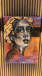 Uniek handgemaakt schilderij  warme tinten, Ophalen of Verzenden, Nieuw, Schilderij, 50 tot 75 cm
