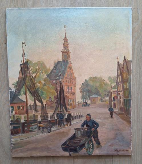 Hoofdtoren haven Hoorn Klaas Ooijevaar 1911-1990, Antiek en Kunst, Kunst | Schilderijen | Klassiek, Ophalen of Verzenden