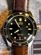Mooie Oris 65 Diver, Leer, Staal, Polshorloge, Zo goed als nieuw