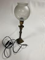 ouderwetse bollamp tafellamp, Huis en Inrichting, Lampen | Tafellampen, Ophalen, Zo goed als nieuw, Glas, Minder dan 50 cm