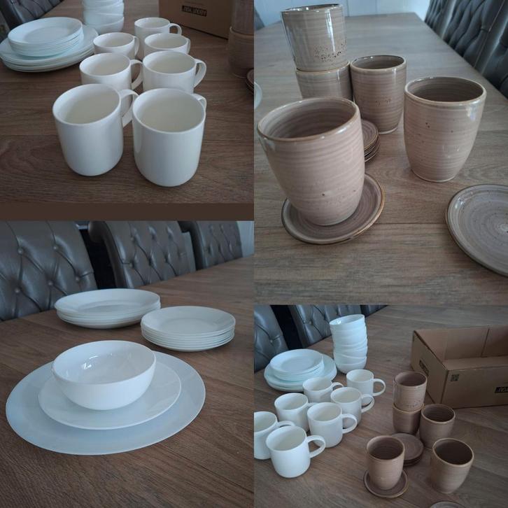 Servies 8 pers en mokken walra en  bekers met  bordjes zo, Huis en Inrichting, Keuken | Servies, Zo goed als nieuw, Compleet servies