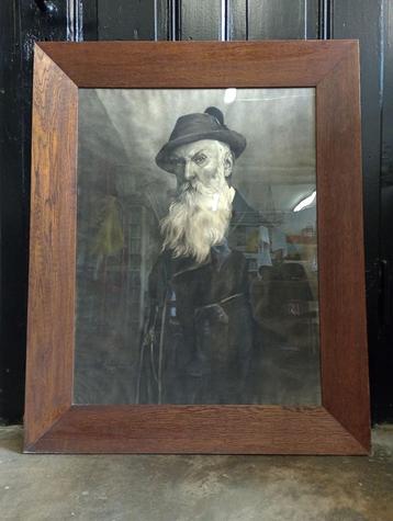 Prachtige tekening van oude man Hermann Blechschmidt beschikbaar voor biedingen