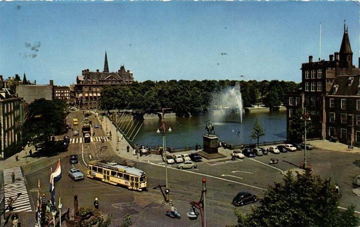 s Gravenhage, Buitenhof met Hofvijver - tram auto scooter -, Verzamelen, Ansichtkaarten | Nederland, Ongelopen, Zuid-Holland, Voor 1920