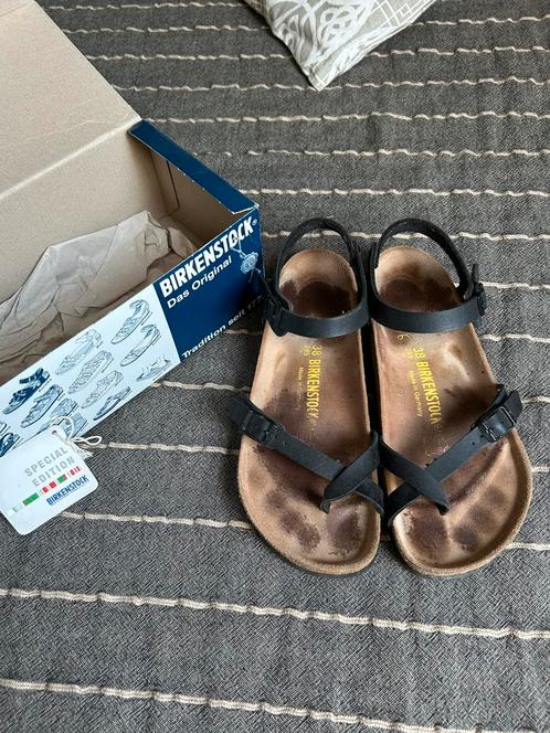 Leren Birkenstock sandalen maat 38, Kleding | Dames, Schoenen, Zo goed als nieuw, Sandalen of Muiltjes, Zwart, Ophalen of Verzenden