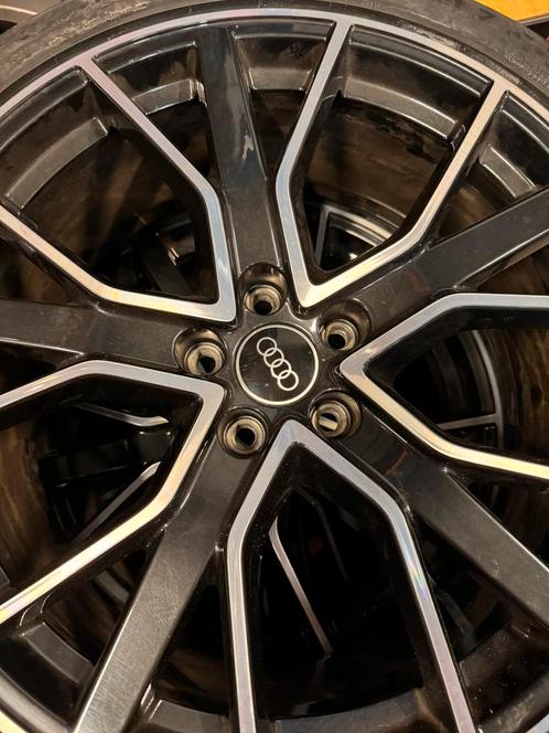 Audi Sport 20 inch 5 V-spaak ster zwart hoogglans., Auto-onderdelen, Banden en Velgen, Velg(en), Zomerbanden, 20 inch, Personenwagen
