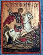 Oude icoon van Sint-Joris en de draak, Antiek en Kunst, Ophalen of Verzenden