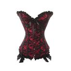 Rode zwarte korset gothic corset sexy 34 36 38 40 42 44 46 4, Kleding | Dames, Ondergoed en Lingerie, Body of Korset, Verzenden