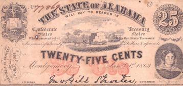 THE STATE of ALABAMA 1863 beschikbaar voor biedingen