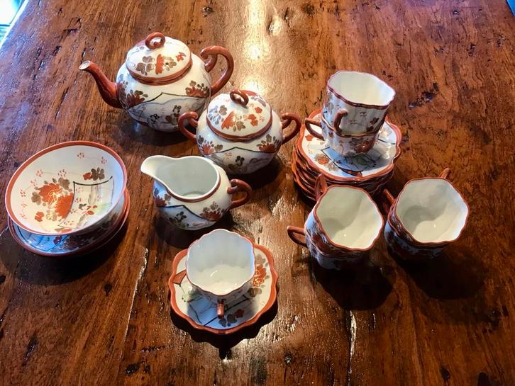 Antiek Japans Theeservies Compleet, Antiek en Kunst, Antiek | Servies compleet, Ophalen of Verzenden