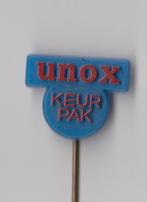 Unox Rood Blauw speldje, Verzamelen, Speldjes, Pins en Buttons, Gebruikt, Niet vindbaar, Niet vindbaar, Speldje of Pin
