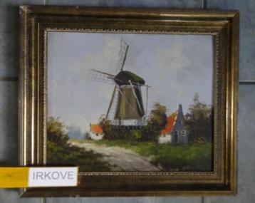 MOLEN EN HUISJES * Olieverf In Lijst * beschikbaar voor biedingen