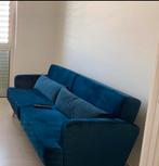 Dark blue velvet 3-seater sofa bed, Zo goed als nieuw, Ophalen