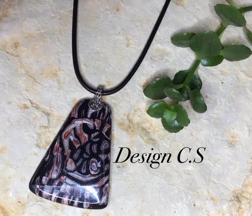Ketting eigen Design Klei UV-Hars Bruin Goud  Metalic Zilver, Sieraden, Tassen en Uiterlijk, Kettingen, Nieuw, Overige materialen