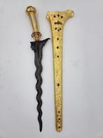 Keris Bali 13 Luk Pamor Wos Wutah Sterling Zilver Goud KTC14, Antiek en Kunst, Verzenden