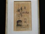 Originele ets Anton Pieck St. Agathakapel te Delft ca. 1919, Antiek en Kunst, Kunst | Etsen en Gravures, Ophalen of Verzenden