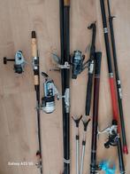 4 molens werphengels, 2 gewone hengels en diverse, Watersport en Boten, Hengelsport | Zeevissen, Ophalen, Gebruikt, Werphengel