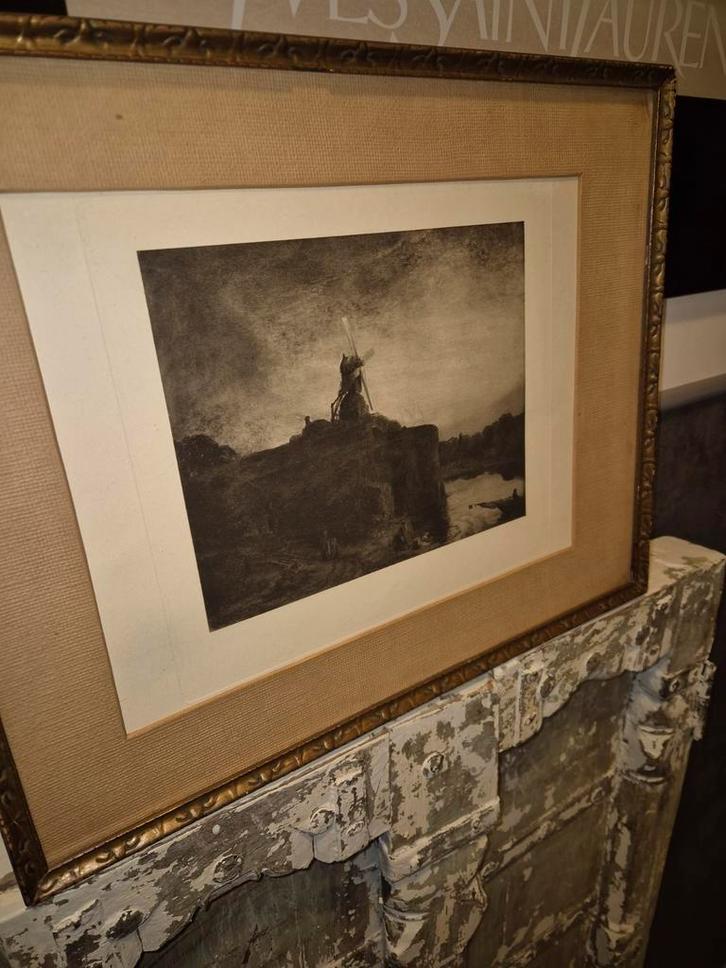 Rembrandt - De Molen - Gravure 1906, Antiek en Kunst, Kunst | Etsen en Gravures, Ophalen of Verzenden