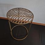 Plantentafeltje krukje bijzettafel goud, 45 tot 60 cm, Minder dan 55 cm, Rond, Ophalen of Verzenden