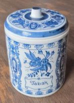 Delft blauw handpainted tabakspot met deksel, Ophalen of Verzenden