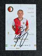 Feyenoord spelerskaart Van Beek met handtekening, Ophalen of Verzenden, Zo goed als nieuw