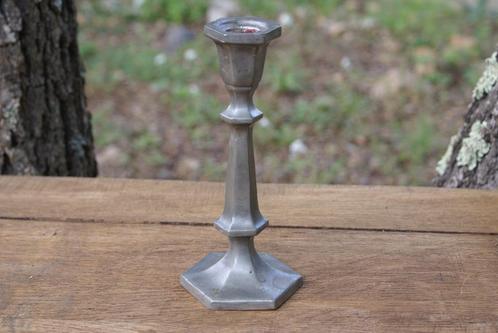 Brocante - Statige staaf-kandelaar!, Huis en Inrichting, Woonaccessoires | Kandelaars en Kaarsen, Gebruikt, Kandelaar, Metaal