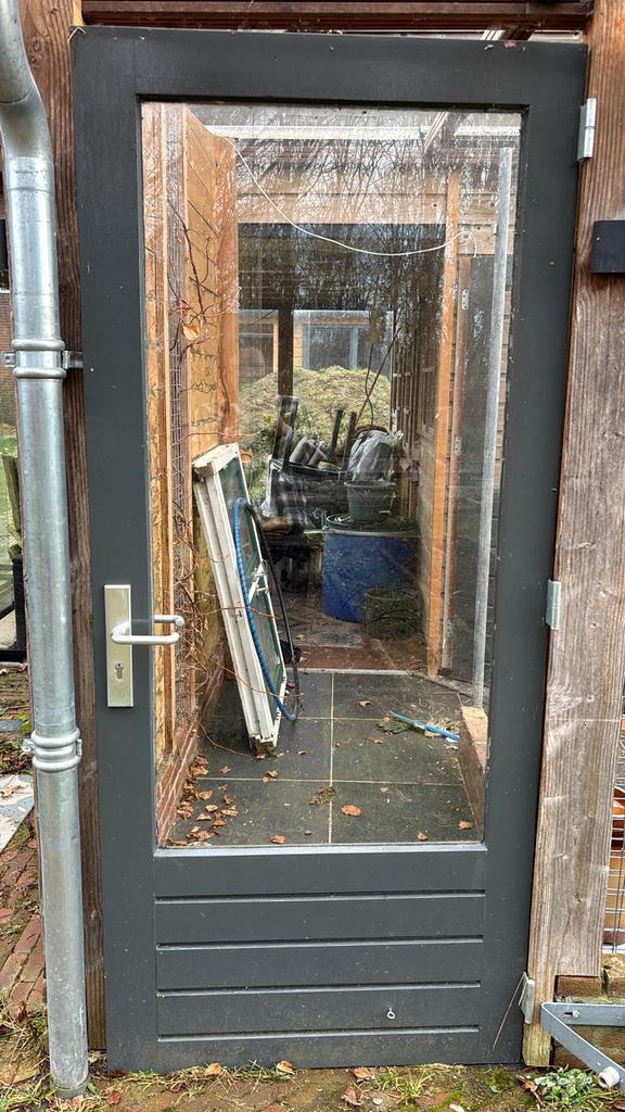 Buitendeur 92x209.5 cm, enkel glas, Doe-het-zelf en Verbouw, Deuren en Horren, Gebruikt, Buitendeur, 200 tot 215 cm, 80 tot 100 cm