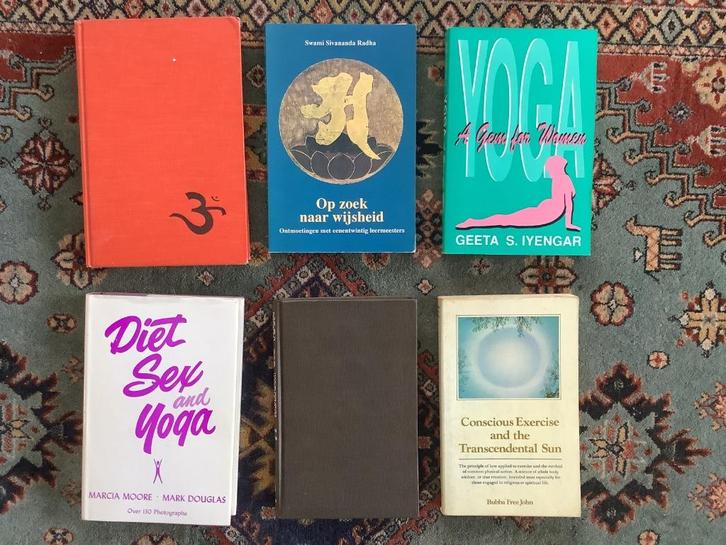 Set 6 YOGA vintage boeken (Engels en Nederlands), Boeken, Esoterie en Spiritualiteit, Gelezen, Instructieboek, Meditatie of Yoga