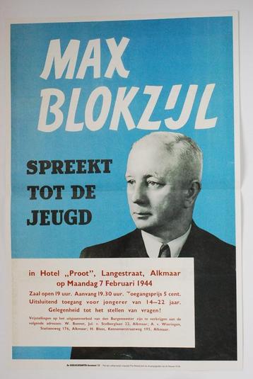 Affiche Max Blokzijl Radio-man | Heruitgave 1994 beschikbaar voor biedingen