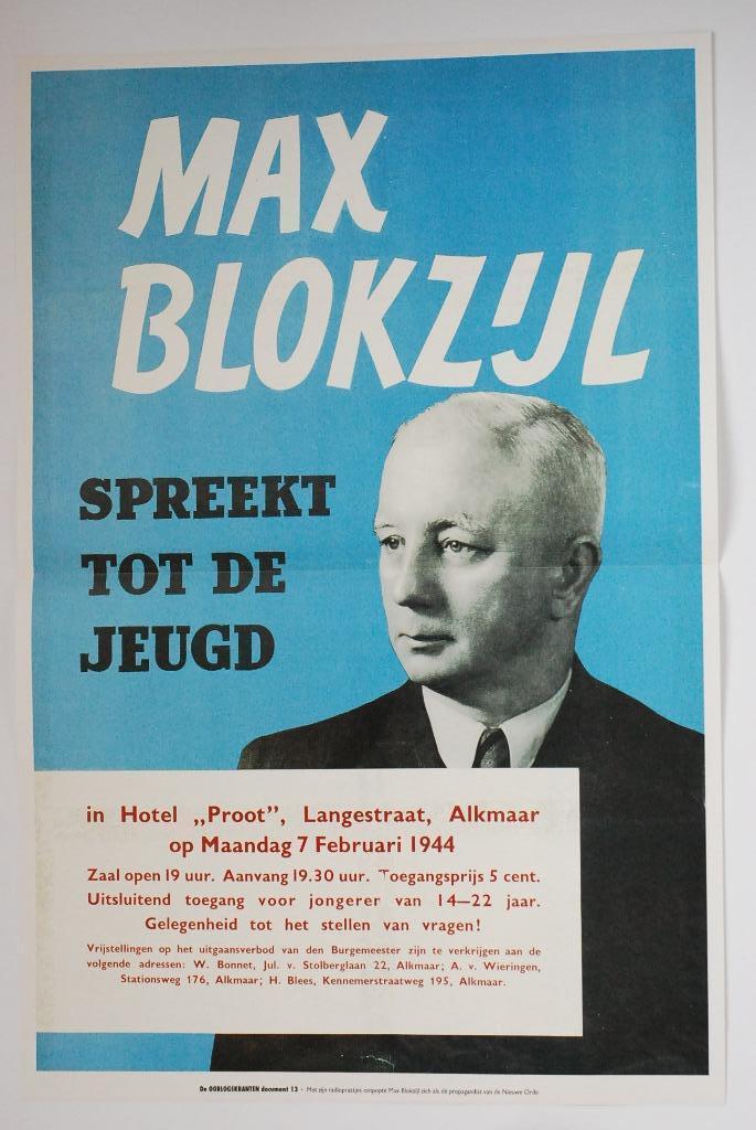Affiche Max Blokzijl Radio-man | Heruitgave 1994, Verzamelen, Foto's en Prenten, Zo goed als nieuw, Overige onderwerpen, 1940 tot 1960