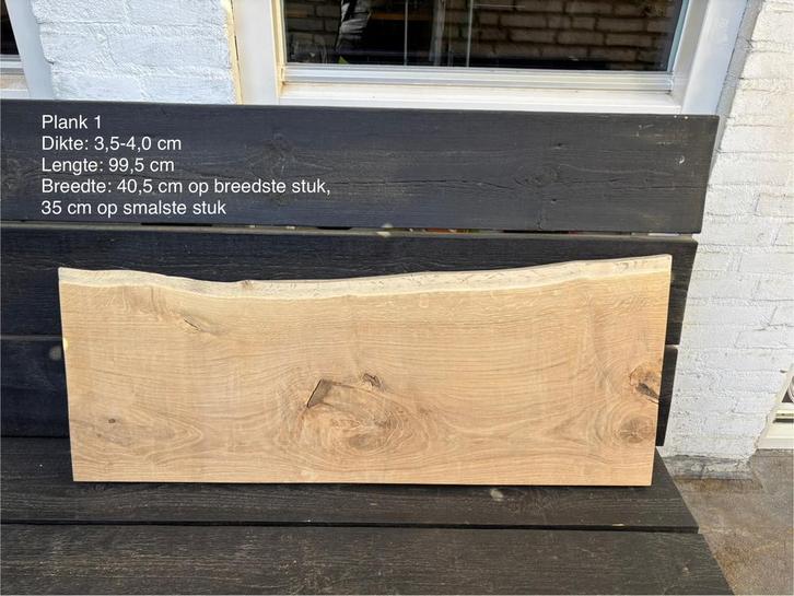 Planken | Eikenhout | Organisch | Geschuurd | Ongelakt, Doe-het-zelf en Verbouw, Hout en Planken, Nieuw, Plank, Eiken, Minder dan 200 cm