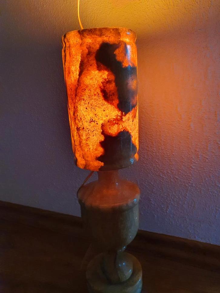 Albasten vintage Tafellamp, Huis en Inrichting, Lampen | Tafellampen, Zo goed als nieuw, 50 tot 75 cm, Overige materialen, Ophalen