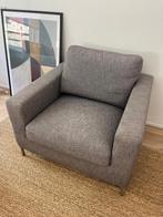 Antracietkleurige fauteuil (met extra hoes), Huis en Inrichting, Fauteuils, Ophalen, Gebruikt, 75 tot 100 cm, Stof