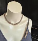 Antieke zilveren ketting met broche, Ophalen of Verzenden, Gebruikt, Zilver, Zilver