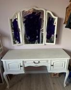 Prachtig nostalgisch brocante bureau / kaptafel met spiegel, Ophalen, Gebruikt, 50 tot 100 cm, Minder dan 100 cm