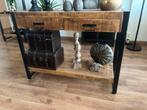 Mango houten sidetables met lades, Ophalen, Zo goed als nieuw, 25 tot 50 cm, Rechthoekig