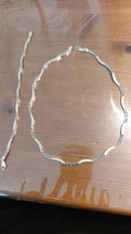 Zilveren collier/choker en armband. Meander mat 925, Ophalen, Zo goed als nieuw, Zilver, Zilver