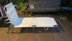Inklapbaar ligbed, wit, Tuin en Terras, Ligbedden, Ophalen, Gebruikt, Aluminium, Inklapbaar