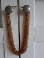 Mooie Goudkleurige Minikralen Kralen Ketting, Kunststof, Verstelbaar, Ophalen of Verzenden, Zo goed als nieuw